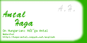 antal haga business card